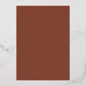 Boho Terracotta & Witte Bloemige Bruiloft Folie Uitnodiging (Achterkant)