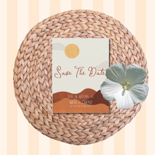 Boho Terracotta Woestijn Zonsondergang Bruiloft Briefkaart