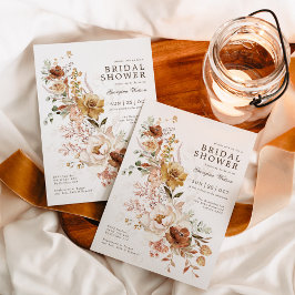 Boho Terracotta Yellow Garden Floral Vrijgezellenf Kaart