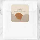 Boho Terracotta Zand Abstract Handgemaakte Sierade Vierkante Sticker (Tas)
