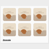 Boho Terracotta Zand Abstract Handgemaakte Sierade Vierkante Sticker (Vel)