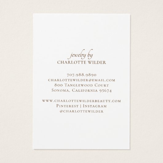 Boho Terracotta Zand Abstract Sieraden Display Visitekaartje (Achterkant)