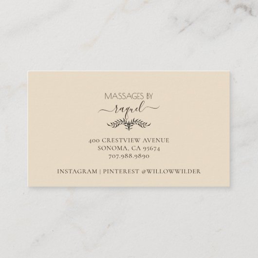 Boho Terracotta Zandzonsmassage Visitekaartje (Achterkant)