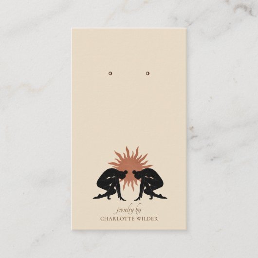 Boho Terracotta Zon Handgemaakte Sieraden Displayk Visitekaartje (Voorkant)