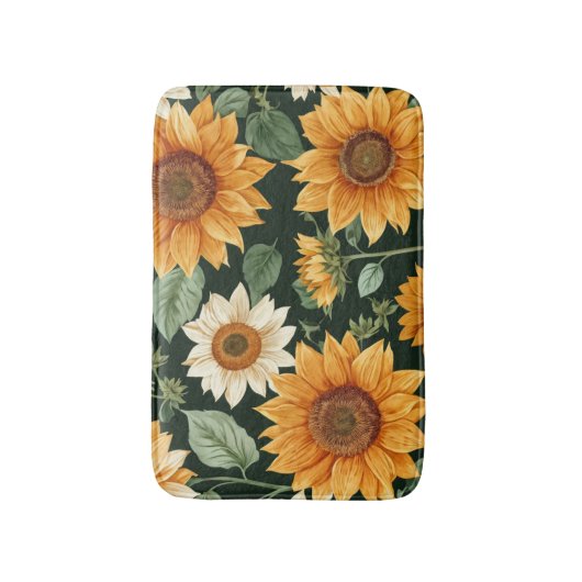 Boho Terracotta  Zonnebloem Patroon Badmat (Voorkant Verticaal)