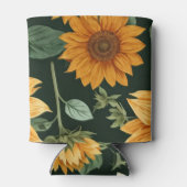 Boho Terracotta  Zonnebloem Patroon Blikjeskoeler (Achterkant)