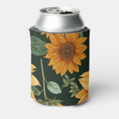 Boho Terracotta  Zonnebloem Patroon Blikjeskoeler (Blikje Achterkant)