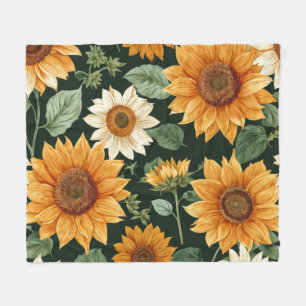 Boho Terracotta  Zonnebloem Patroon Fleece Deken