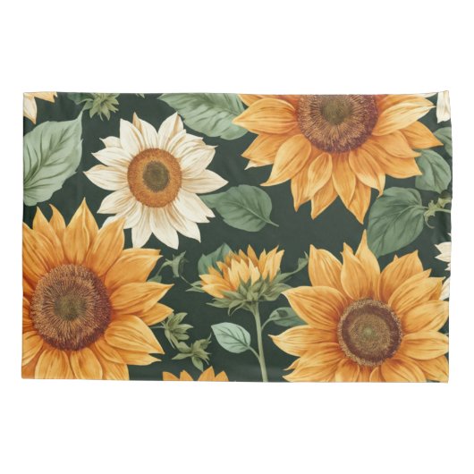 Boho Terracotta  Zonnebloem Patroon Kussensloop (Achterkant)