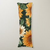 Boho Terracotta  Zonnebloem Patroon Lichaamskussen (Voorkant Verticaal)