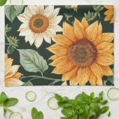 Boho Terracotta Zonnebloem Patroon Theedoek (Gevouwen)