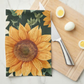 Boho Terracotta  Zonnebloem Patroon Theedoek (Quarter Fold)