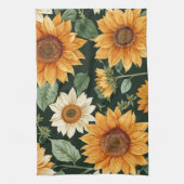 Boho Terracotta Zonnebloem Patroon Theedoek (Verticaal)