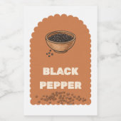 Boho Terracotta Zwarte Peper Kruidenpot Label Stic Voedselcontainer Etiket (Enkel label)