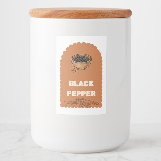 Boho Terracotta Zwarte Peper Kruidenpot Label Stic Voedselcontainer Etiket (Voorkant)