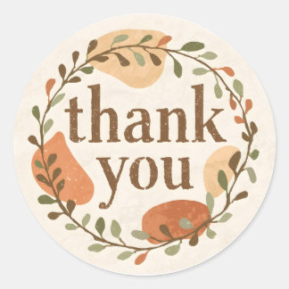 Boho Thank You Ronde Sticker