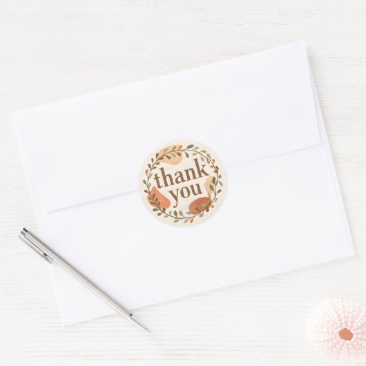 Boho Thank You Ronde Sticker (Envelop)
