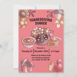 Boho Thanksgiving Diner Kaart