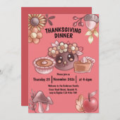 Boho Thanksgiving Diner Kaart (Voorkant / Achterkant)