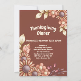 Boho Thanksgiving Diner Kaart