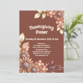 Boho Thanksgiving Diner Kaart (Staand voorkant)