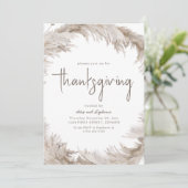 Boho Thanksgiving Diner Party Uitnodiging (Staand voorkant)