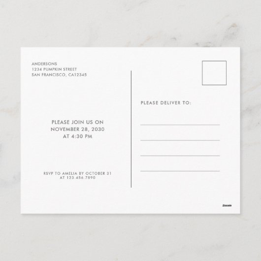 Boho Thanksgiving Dinner Feast Feestdagenkaart (Achterkant)