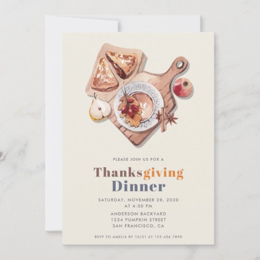 Boho Thanksgiving Dinner Feast Kaart (Voorkant)