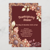 Boho Thanksgiving Dinner Invitation Kaart (Voorkant / Achterkant)