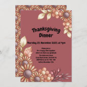 Boho Thanksgiving Dinner Invitation Kaart (Voorkant / Achterkant)