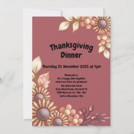 Boho Thanksgiving Dinner Invitation Kaart