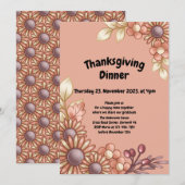 Boho Thanksgiving Dinner Invitation Kaart (Voorkant / Achterkant)