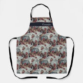 Boho Thanksgiving Herfst Blauwe Waterverf Pompoen Schort (Voorkant)