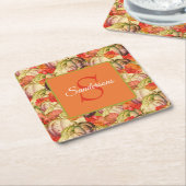 Boho Thanksgiving Herfst Decor Waterverf Pompoen Kartonnen Onderzetters (Schuin)