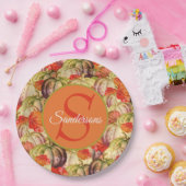 Boho Thanksgiving Herfst Decor Waterverf Pompoen Papieren Bordje (Feest)