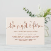 Boho The Night before Terracotta Rehearsal Dinner Kaart (Staand voorkant)