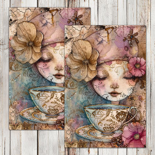 BOHO THEE MEISJE DECOUPAGE TISSUE PAPIER