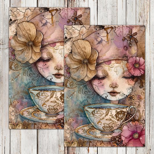 BOHO THEE MEISJE DECOUPAGE TISSUE PAPIER