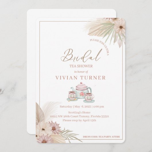 Boho Thee Partij Kaart (Voorkant / Achterkant)