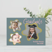 Boho thema Aangepaste details Graduation Party Kaart (Staand voorkant)