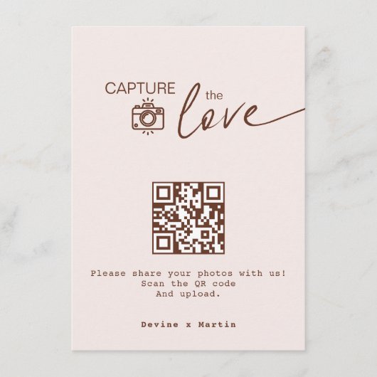 Boho thema Capture The Love QR code Informatiekaartje (Voorkant)