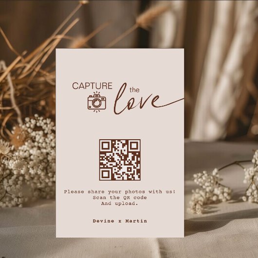 Boho thema Capture The Love QR code Informatiekaartje