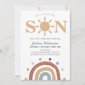 Boho thema hier komt het Son baby shower Kaart (Voorkant)