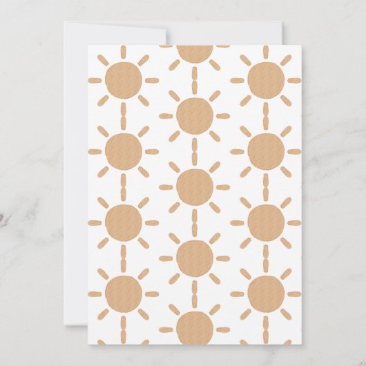 Boho thema hier komt het Son baby shower Kaart (Achterkant)