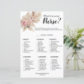 Boho Thema Wat zit er in je handtas Douche spel (Staand voorkant)