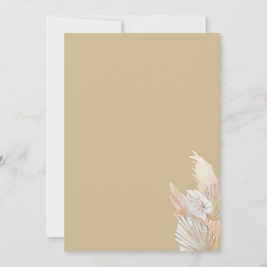 Boho Theme Bridal Shower Invitation Kaart (Achterkant)