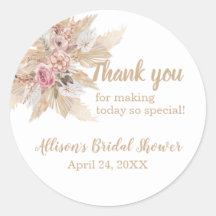 Boho Theme Dank je Vrijgezellenfeest Stickers