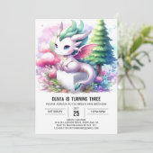 Boho Theme Dragon Birthday Kaart (Staand voorkant)
