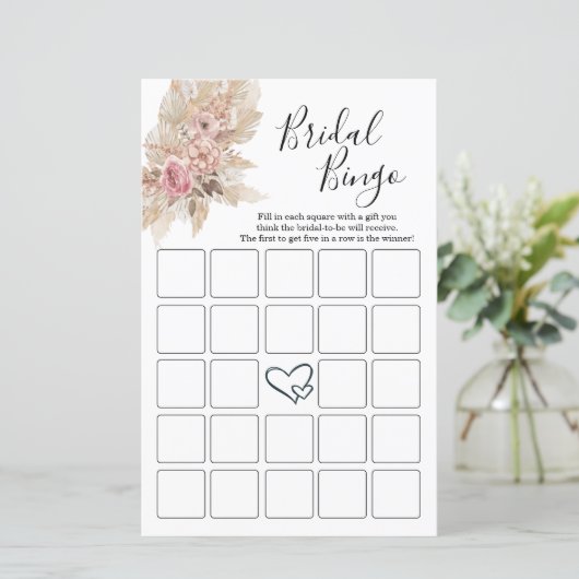 Boho Theme Vrijgezellenfeest Bingo Kaarten (Staand voorkant)