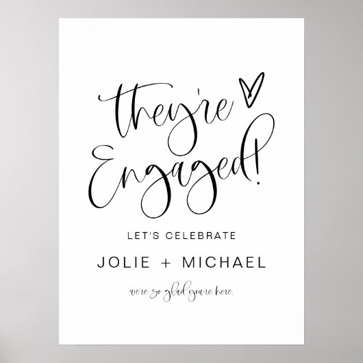 Boho They're Engaged Engagement Party Poster (Voorkant)